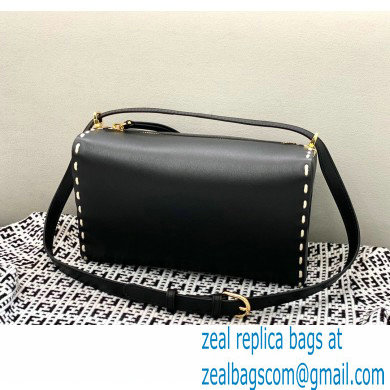 Fendi Triangle Leather Shoulder Bag Black 2021