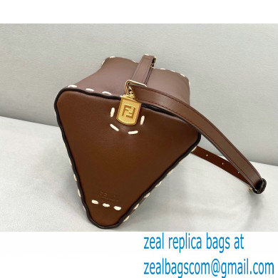 Fendi Triangle Leather Shoulder Bag Brown 2021