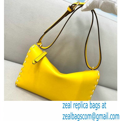 Fendi Triangle Leather Shoulder Bag Yellow 2021 - Click Image to Close