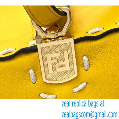 Fendi Triangle Leather Shoulder Bag Yellow 2021