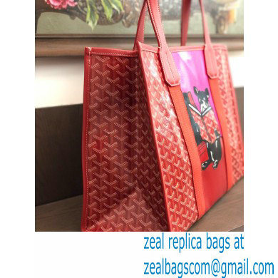 Goyard Villette Tote Bag Red - Click Image to Close