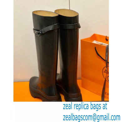 Hermes Barn High Boots Black Handmade - Click Image to Close