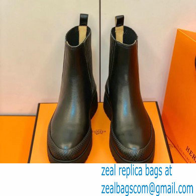 Hermes Barque Ankle Boots Black Handmade