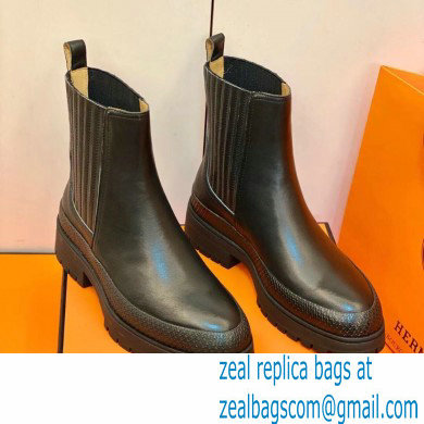 Hermes Barque Ankle Boots Black Handmade - Click Image to Close