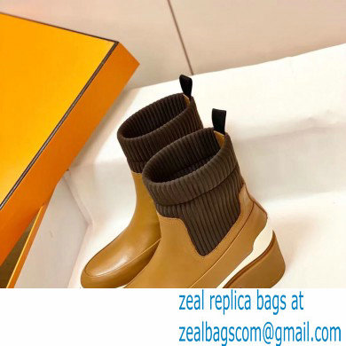 Hermes Heel Ankle Boots Brown Handmade