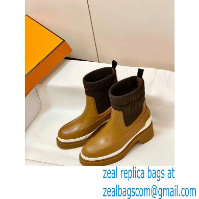 Hermes Heel Ankle Boots Brown Handmade - Click Image to Close