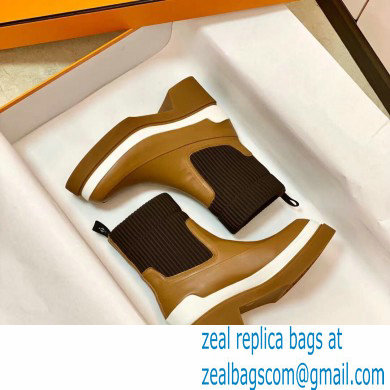 Hermes Heel Ankle Boots Brown Handmade