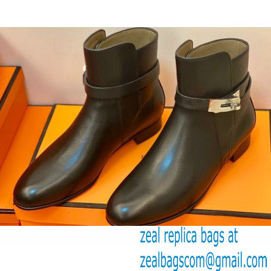 Hermes Neo Ankle Boots Black Handmade
