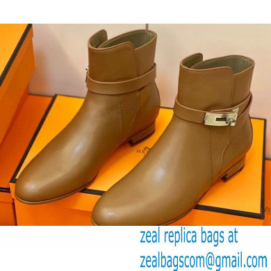 Hermes Neo Ankle Boots Brown Handmade - Click Image to Close