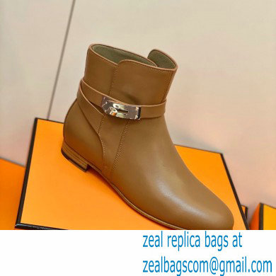 Hermes Neo Ankle Boots Brown Handmade - Click Image to Close