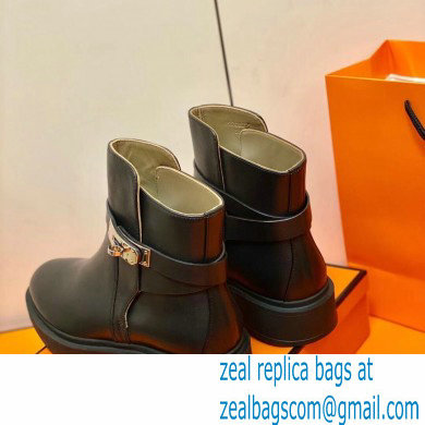 Hermes Veo Ankle Boots Black Handmade