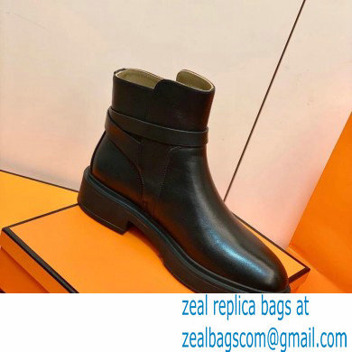 Hermes Veo Ankle Boots Black Handmade