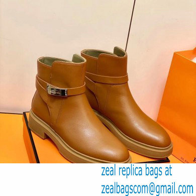 Hermes Veo Ankle Boots Brown Handmade