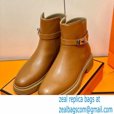 Hermes Veo Ankle Boots Brown Handmade