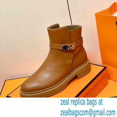 Hermes Veo Ankle Boots Brown Handmade