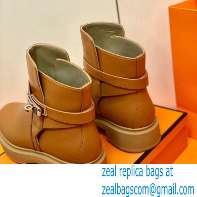 Hermes Veo Ankle Boots Brown Handmade