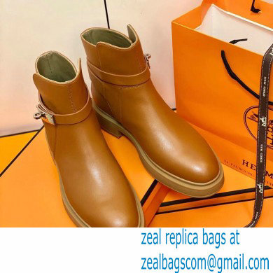 Hermes Veo Ankle Boots Brown Handmade