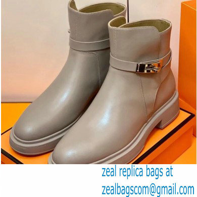 Hermes Veo Ankle Boots Gray Handmade