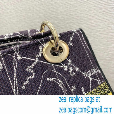 Lady Dior Medium D-Lite Bag in Constellation Embroidery Blue 2021