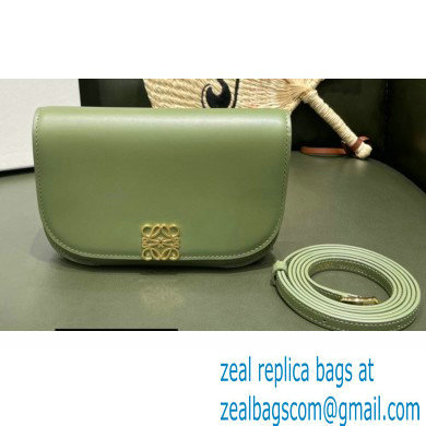 Loewe Goya Accordion Clutch Bag in Silk Calfskin Army Green 2021