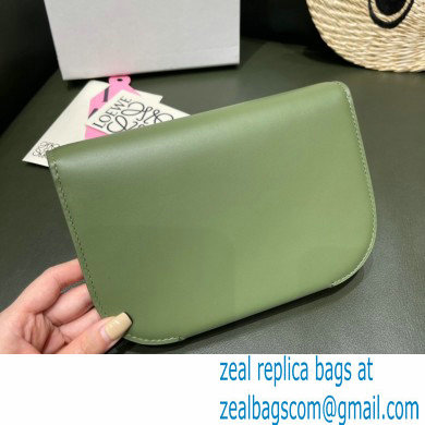 Loewe Goya Accordion Clutch Bag in Silk Calfskin Army Green 2021 - Click Image to Close