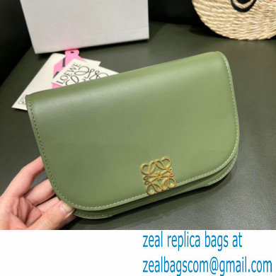 Loewe Goya Accordion Clutch Bag in Silk Calfskin Army Green 2021 - Click Image to Close