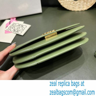 Loewe Goya Accordion Clutch Bag in Silk Calfskin Army Green 2021 - Click Image to Close