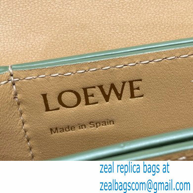 Loewe Goya Accordion Clutch Bag in Silk Calfskin Army Green 2021