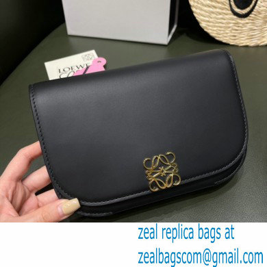 Loewe Goya Accordion Clutch Bag in Silk Calfskin Black 2021