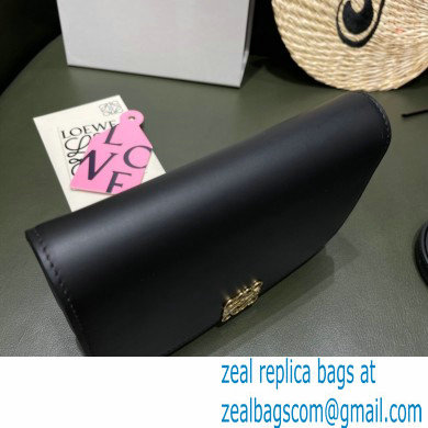 Loewe Goya Accordion Clutch Bag in Silk Calfskin Black 2021