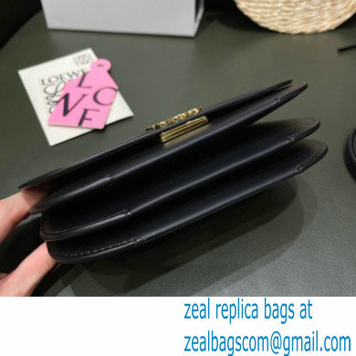 Loewe Goya Accordion Clutch Bag in Silk Calfskin Black 2021