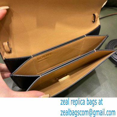 Loewe Goya Accordion Clutch Bag in Silk Calfskin Black 2021