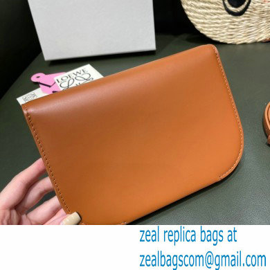 Loewe Goya Accordion Clutch Bag in Silk Calfskin Brown 2021