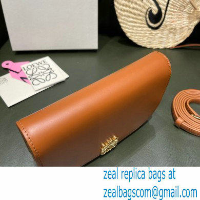 Loewe Goya Accordion Clutch Bag in Silk Calfskin Brown 2021