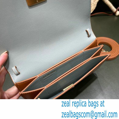 Loewe Goya Accordion Clutch Bag in Silk Calfskin Brown 2021