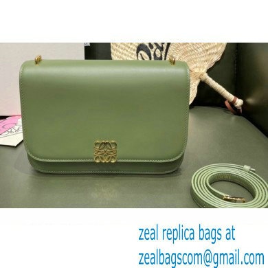 Loewe Medium Goya Bag in Silk Calfskin Army Green 2021 - Click Image to Close