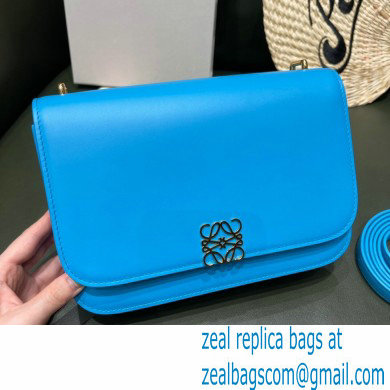 Loewe Medium Goya Bag in Silk Calfskin Cyan Blue 2021