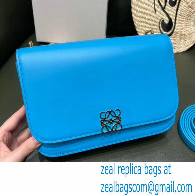 Loewe Medium Goya Bag in Silk Calfskin Cyan Blue 2021 - Click Image to Close