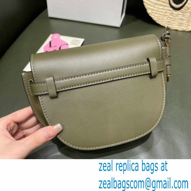 Loewe Mini Gate Dual Bag Army Green in Soft Calfskin and Jacquard 2021