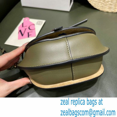 Loewe Mini Gate Dual Bag Army Green in Soft Calfskin and Jacquard 2021