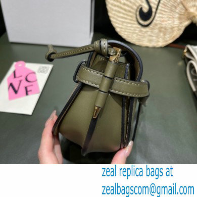 Loewe Mini Gate Dual Bag Army Green in Soft Calfskin and Jacquard 2021