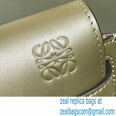 Loewe Mini Gate Dual Bag Army Green in Soft Calfskin and Jacquard 2021 - Click Image to Close