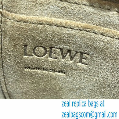 Loewe Mini Gate Dual Bag Army Green in Soft Calfskin and Jacquard 2021