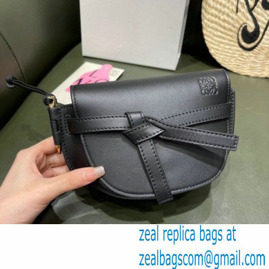 Loewe Mini Gate Dual Bag Black in Soft Calfskin and Jacquard 2021