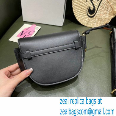 Loewe Mini Gate Dual Bag Black in Soft Calfskin and Jacquard 2021
