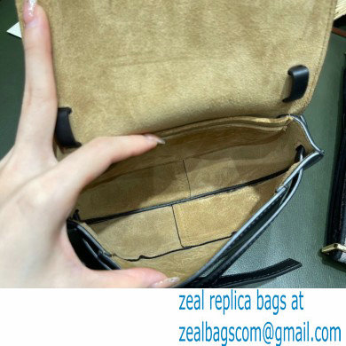 Loewe Mini Gate Dual Bag Black in Soft Calfskin and Jacquard 2021 - Click Image to Close