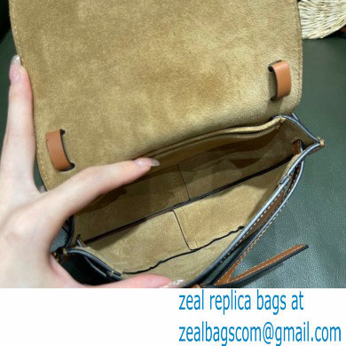 Loewe Mini Gate Dual Bag Brown in Soft Calfskin and Jacquard 2021
