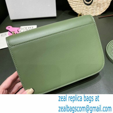 Loewe Small Goya Bag in Silk Calfskin Army Green 2021