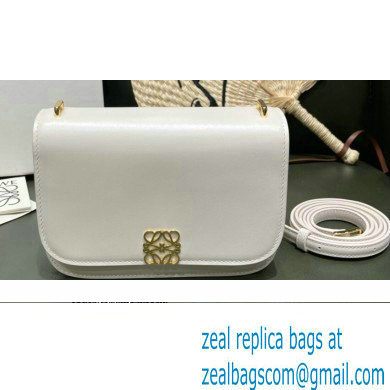 Loewe Small Goya Bag in Silk Calfskin White 2021