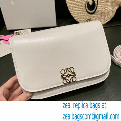 Loewe Small Goya Bag in Silk Calfskin White 2021